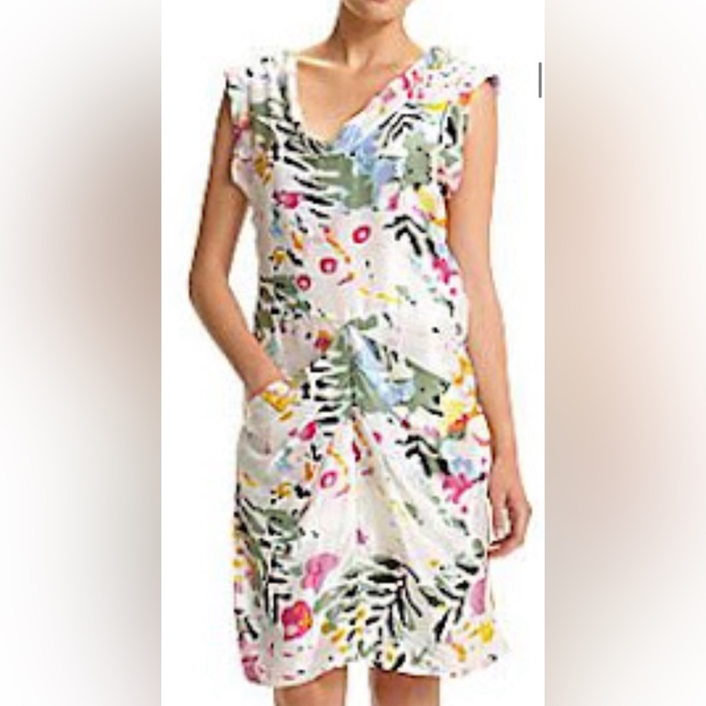 THAKOON 4 White Floral Print Silk Sleeveless Dress